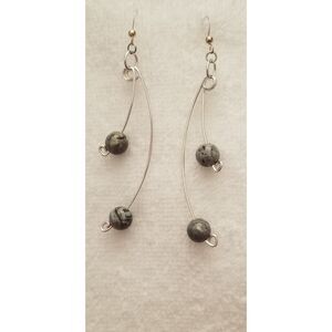 Handmade Silver Tone Jasper Earrings